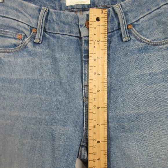 Mother Looker Ankle Fray Jeans Tourist Trap Women 24 Blue Denim Raw Hem Chic 452 - Picture 13 of 15